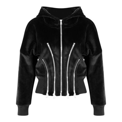 Golden velvet hoodie