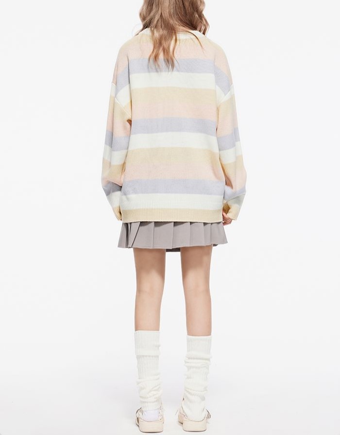 Cartoon autumn and winter couple knitted sweater