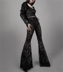 Perspective flared pants for women
