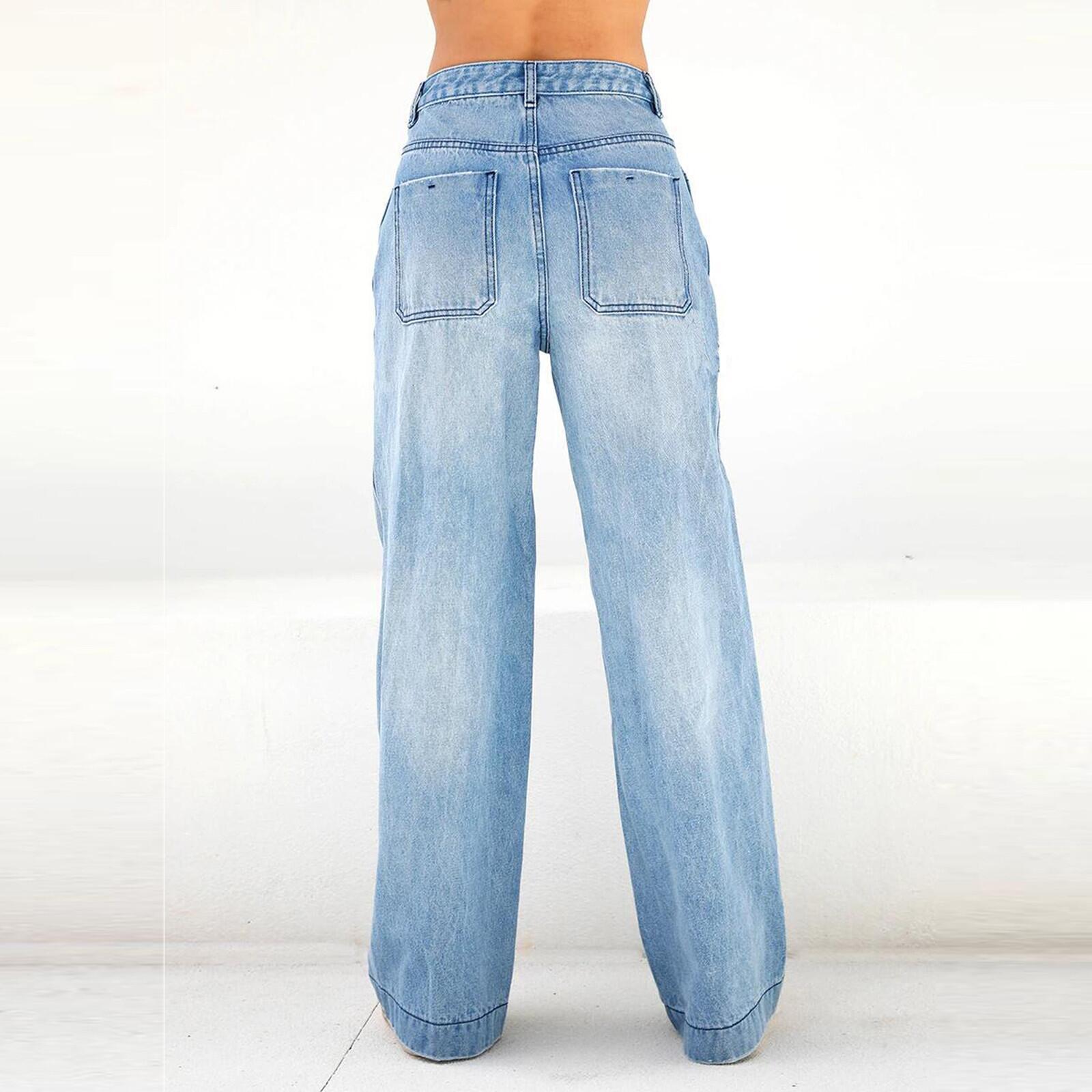 High waisted wide leg jeans