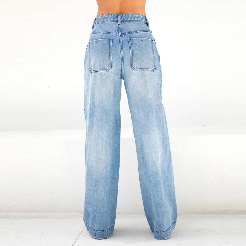 High waisted wide leg jeans