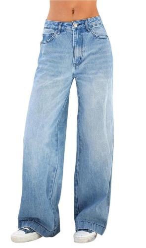 High waisted wide leg jeans
