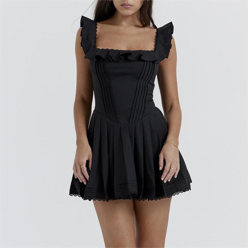 Black Spicy Girl Skirt Lace Strap Skirt