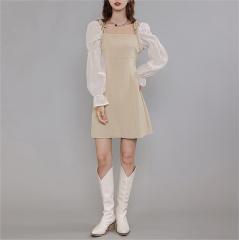 Retro Bubble Sleeves Dress
