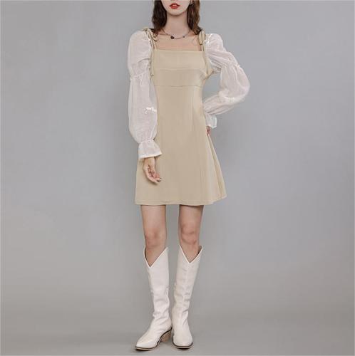 Retro Bubble Sleeves Dress