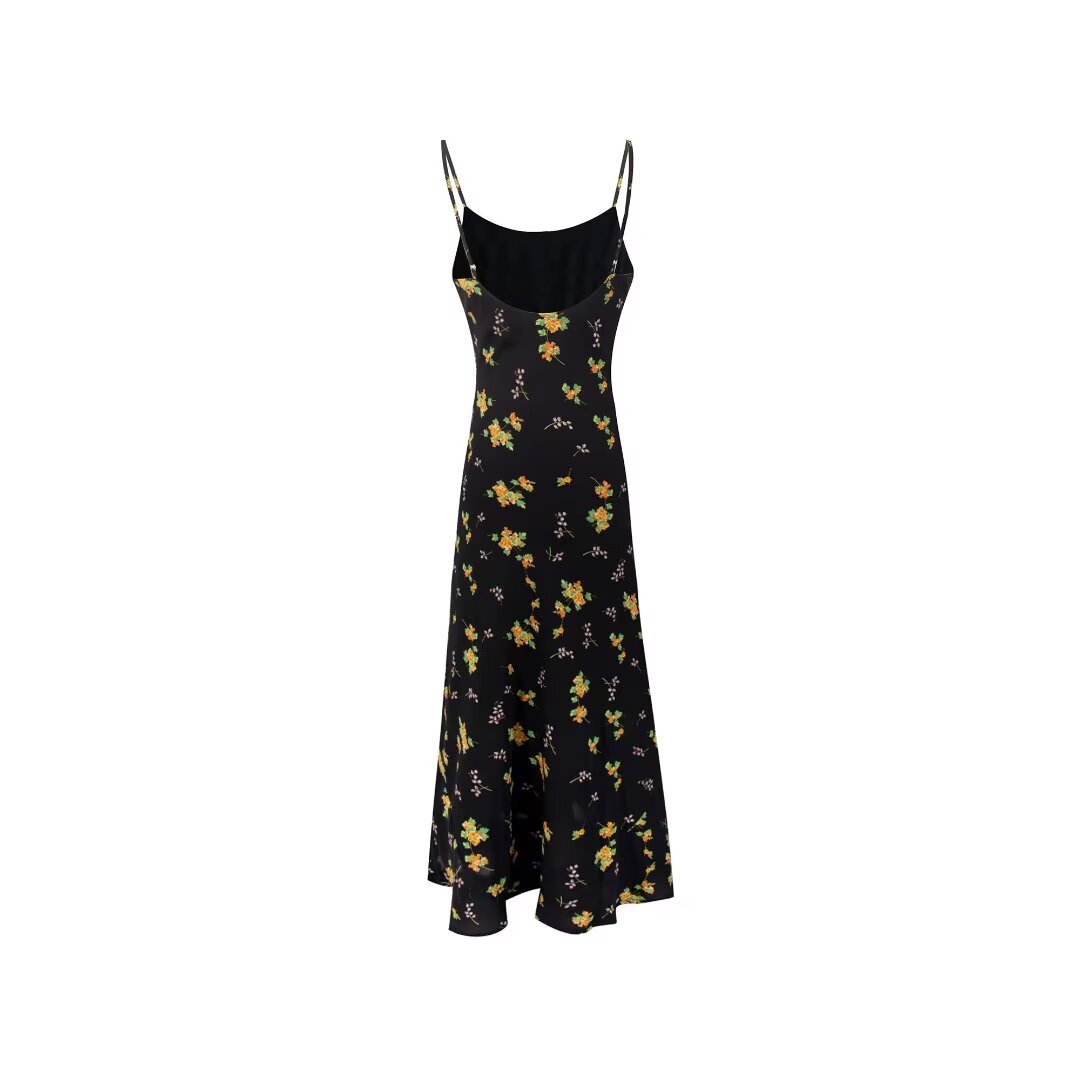 French retro girl floral dress