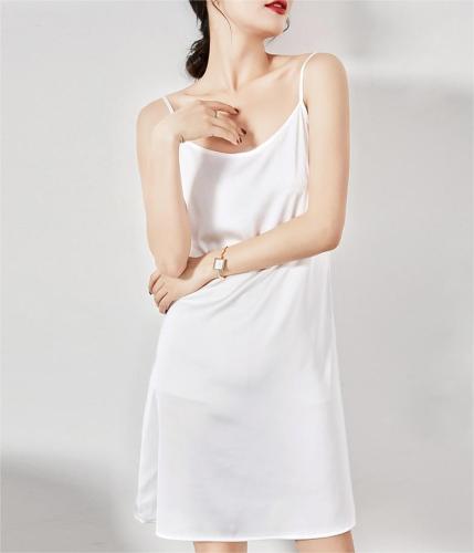 Simulated satin suspender nightgown