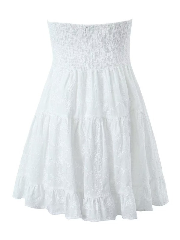 Lace strapless dress short skirt