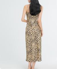 Leopard print long vintage camisole skirt