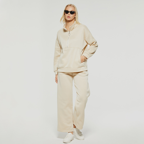 Casual stand-up collar large pocket patchwork sweatshirt