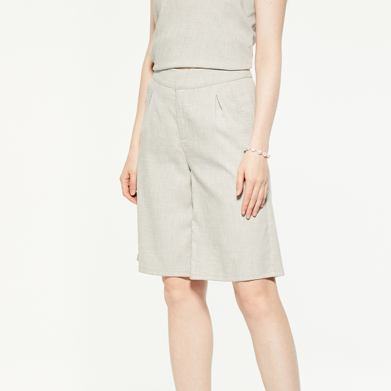 Casual solid loose linen shorts