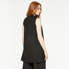 V-neck button-down sleeveless long top