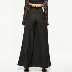 High waisted black ultra wide leg pants