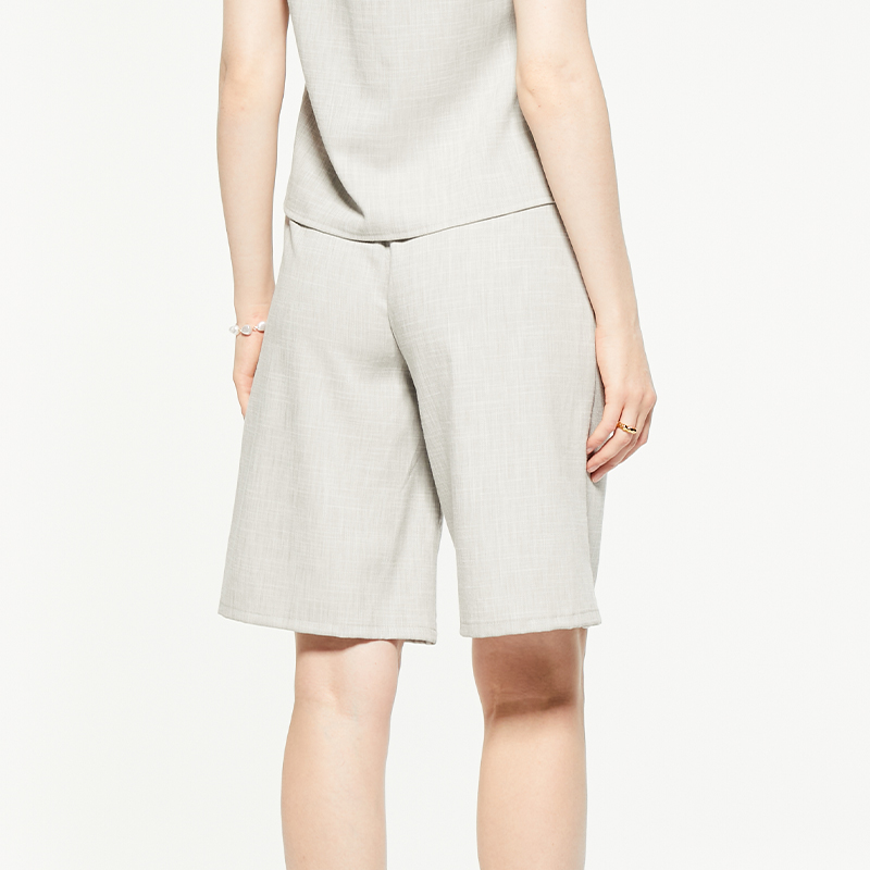 Casual solid loose linen shorts