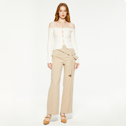 High waist slimming straight suit pants