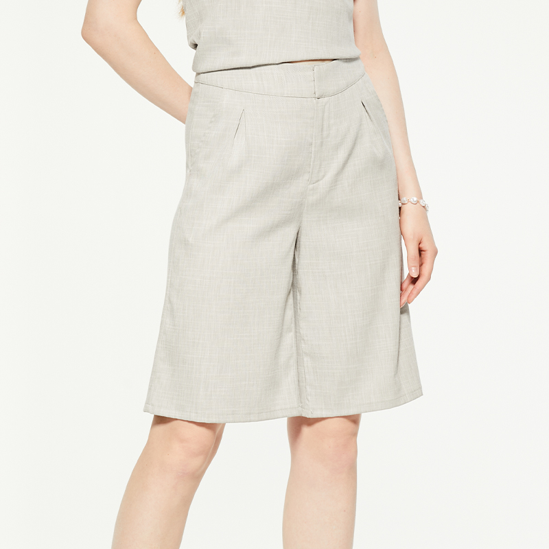 Casual solid loose linen shorts