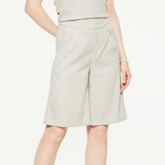 Casual solid loose linen shorts