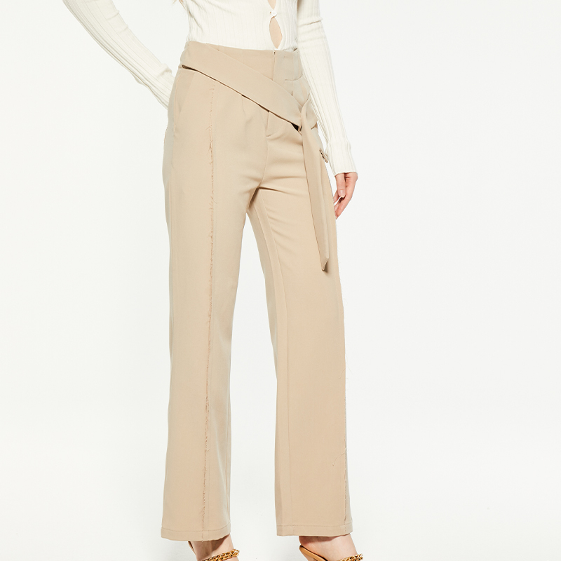 High waist slimming straight suit pants