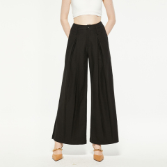 Casual high waist slit wide leg pants