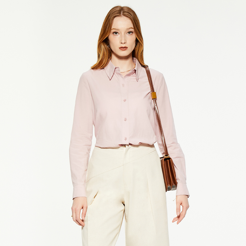 Formal pink long sleeve shirt