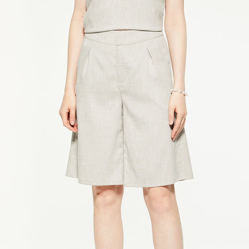 Casual solid loose linen shorts