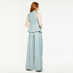 Solid color round neck sleeveless suit vest