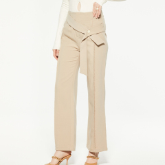 High waist slimming straight suit pants