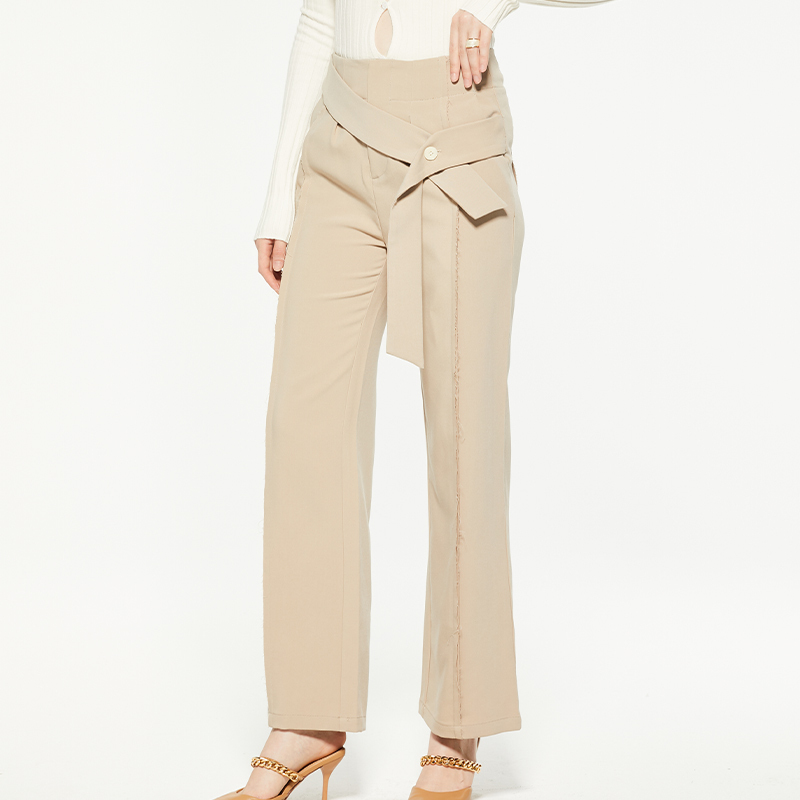 High waist slimming straight suit pants