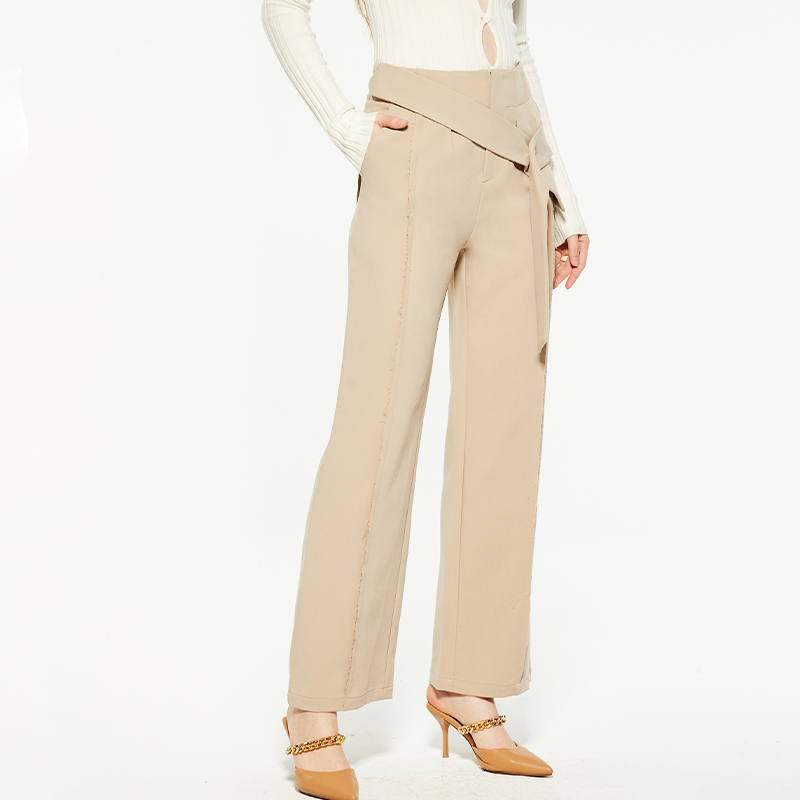 High waist slimming straight suit pants