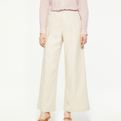 Formal beige suit wide leg pants
