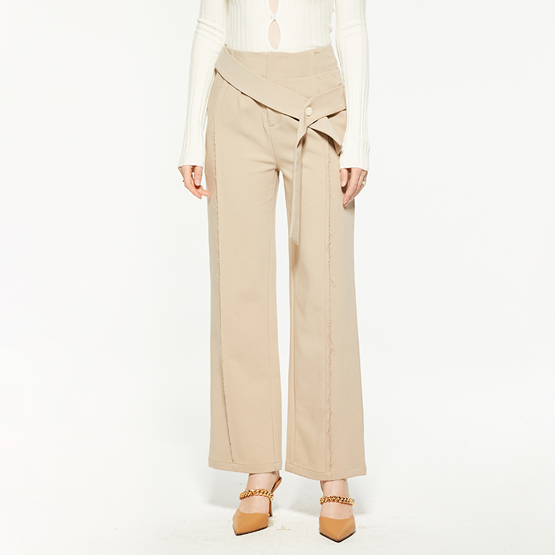 High waist slimming straight suit pants