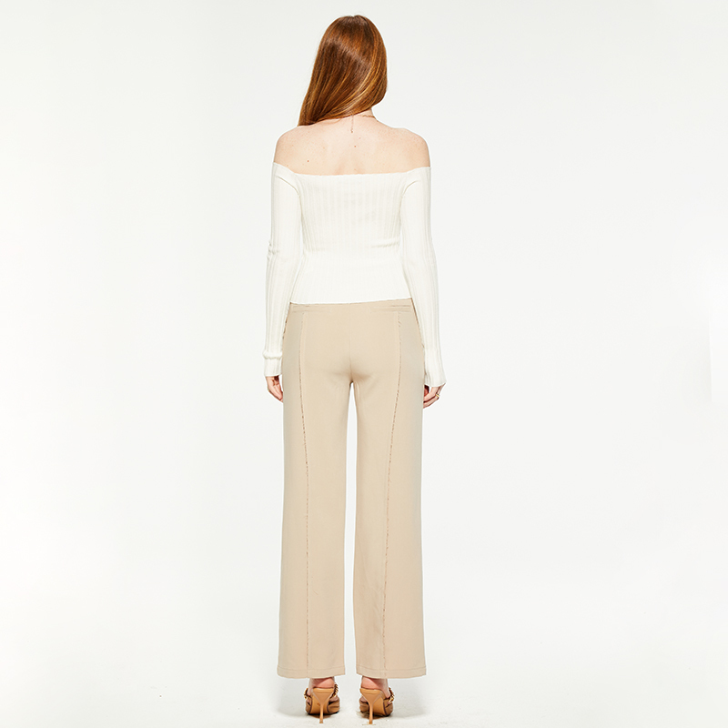 High waist slimming straight suit pants