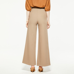 Brown Wrap Belt Wide Leg Pants
