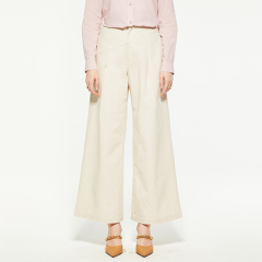 Formal beige suit wide leg pants