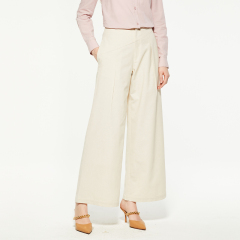 Formal beige suit wide leg pants