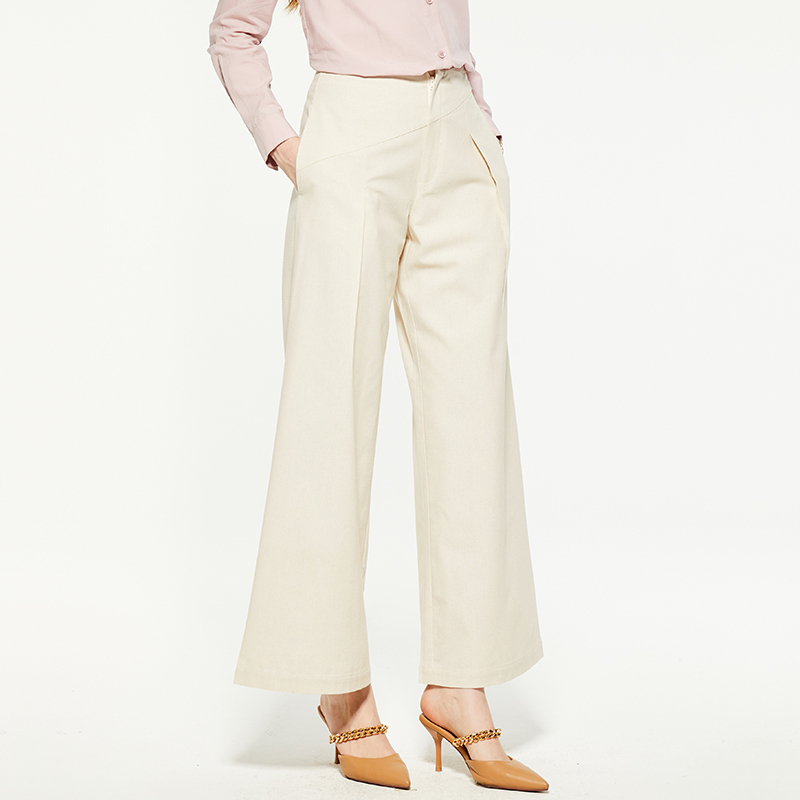Formal beige suit wide leg pants