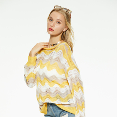 New design round neck wavy sweater