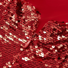 Premium Sexy Red Sequined Tube Top Trailing Party Dress