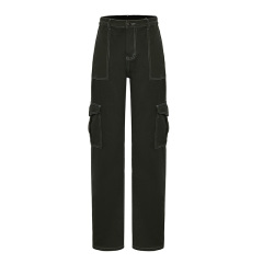 New design street black big pocket jeans
