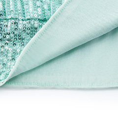 Mint green commuter round neck sequined long-sleeved top