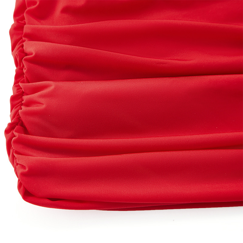 OEM Sexy red pleated waist dress
