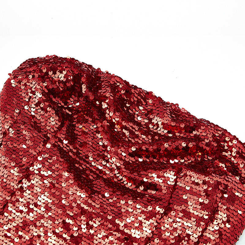 Premium Sexy Red Sequined Tube Top Trailing Party Dress