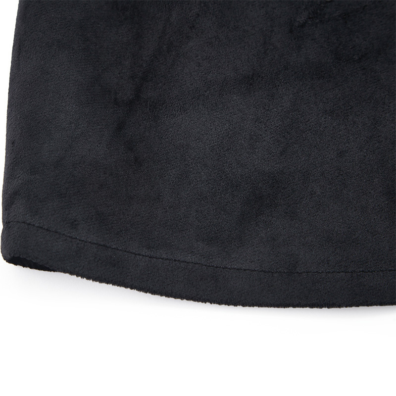 Sexy black suede rhinestone hip skirt