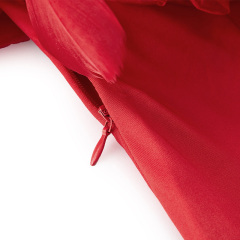 New design Red floral feather hip skirt