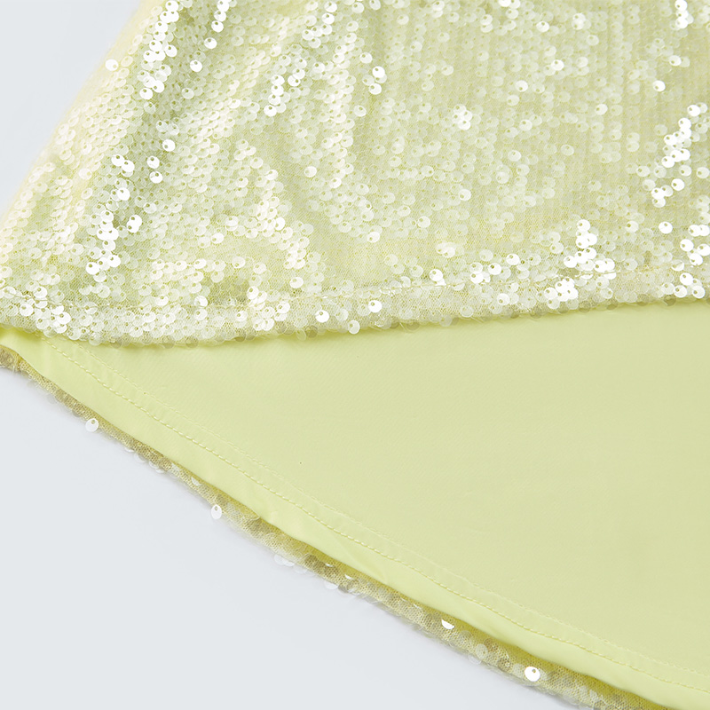 Light Green Sequin Halter Dress