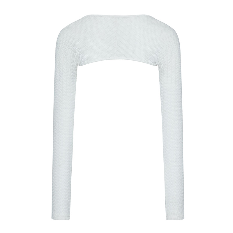 Casual white long-sleeved waistcoat