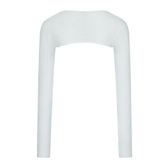 Casual white long-sleeved waistcoat