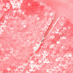 Pink Sequined 3D Mesh Flower Suspender Dress