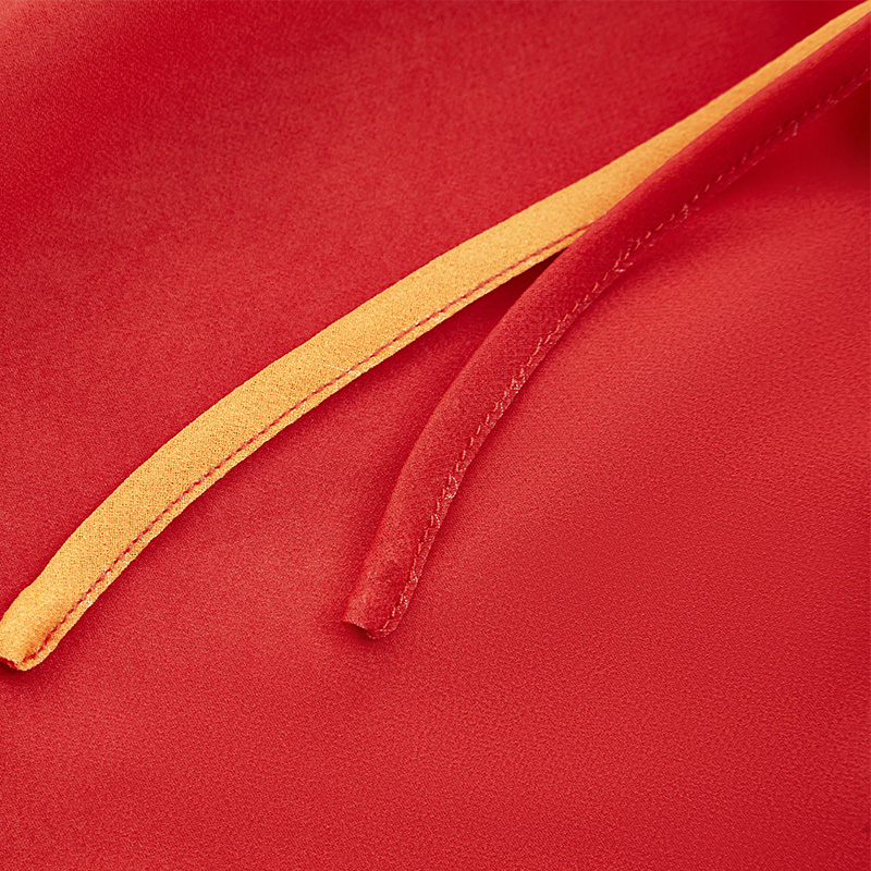 Red mesh drawstring slit skirt