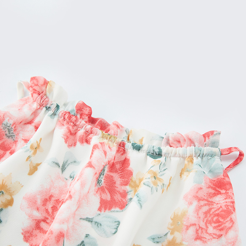 Bright floral print halterneck dress